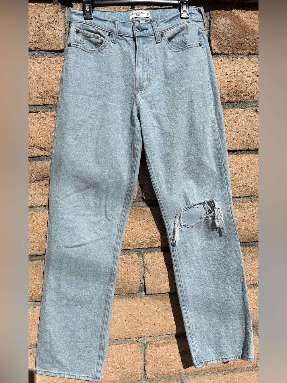 Abercrombie & Fitch Light Wash Wide Leg Jeans
